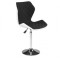 Scaun de bar HM Matrix 2, Ergonomic, Baza fixa, Cadru Cromat, Stofa/Piele ecologica, Inaltime ajustabila, Rotativ, 100 Kg, Alb/Negru