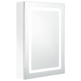Cumpara ieftin Dulap de baie cu oglinda si LED, alb stralucitor, 50x13x70 cm