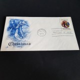 Plic filatelic Prima Zi de Emisiune SUA 1972 - Crăciun - &Icirc;ngeri și artă renascentistă, colecție vintage, America de Nord