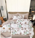 Cumpara ieftin Lenjerie Pat Bumbac Abigail Sx096, 6 Piese, Cu Elastic, Bej/Crem, 180x200 cm