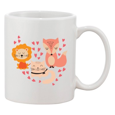 Cana alba personalizata &amp;#039;Little animal in love&amp;#039;, INOVATIX&amp;reg;. 330ml foto
