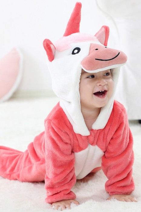 CLD146-232 Pijama kigurumi pentru bebelusi tip salopeta din material moale si pufos