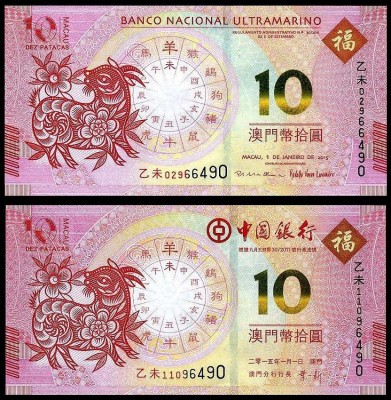 MACAU █ SET COMEMORATIV █ 10 + 10 Patacas █ 2015 █ P-88-118 █ UNC █ necirculata foto