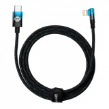 Cablu De Alimentare Cu Unghi &icirc;nclinat Baseus MVP 2 Cu USB Lateral Tip C / Mufă Lightning 2m 20W Albastru (CAVP000321)
