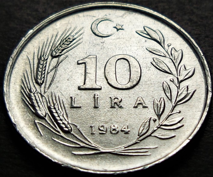 Moneda 10 LIRE - TURCIA, anul 1984 *cod 530 B