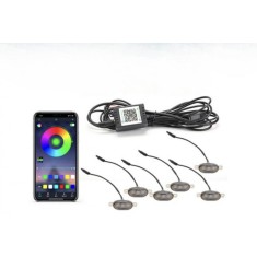 Set 4 lampi cu LED RGB control prin aplicatie telefon. Diverse jocuri de lumini