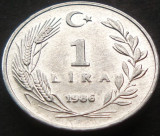 Cumpara ieftin Moneda 1 LIRA - TURCIA, anul 1986 *cod 1294 B = UNC, Europa, Aluminiu