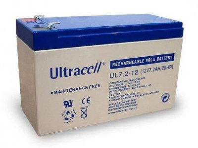 Acumulator plumb acid 12V 7.2AH cu borne late Ultracell UL7.2-12 foto