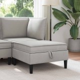 vidaXL Taburet cu depozitare Gri deschis Catifea 42027147