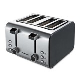 Prajitor de paine Heinner Marsee 1400 HTP-1400BKSS, 1400-1600W, 4 felii, 7 niveluri congelare, auto-centrare felii de paine, negru+inox