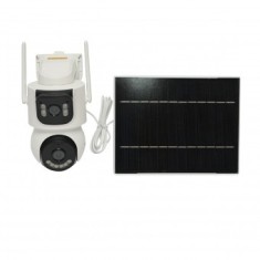 Camera supraveghere 4G, WIFI 2.4GHz cu panou solar 7.6W incarcare rapida, lentila duala 4MP, rotativa 360 PTZ cu senzor de miscare, detectie umana si
