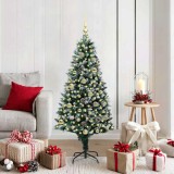 vidaXL Brad de Crăciun artificial Verde 150 cm PVC și Oțel și Plastic 3396255