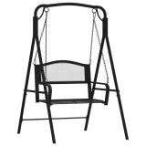 Banca balansoar, negru, 124 cm, otel