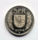 Elvetia 5 Francs 2004 _ moneda din nichel _ km # 40a _ tiraj mic rara