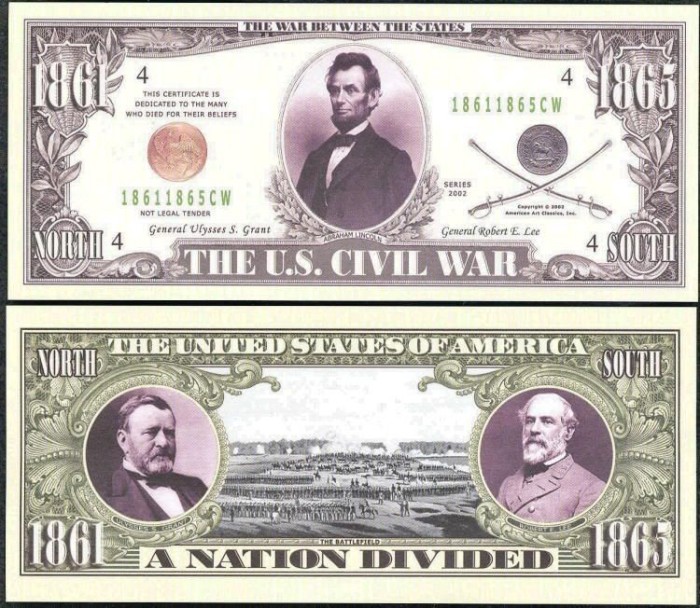 !!! SUA = FANTASY NOTE (TJ6) = RAZBOIUL CIVIL DIN SUA - 2002 - UNC