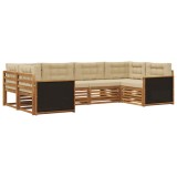 vidaXL Set de canapele de exterior cu pernă 6 pcs Natural și Bej 3383766