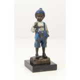 Fumatorul-statueta din bronz pe un soclu din marmura BG-8, Nuduri