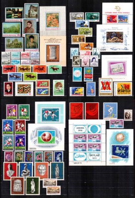 Romania 1974 AN COMPLET! LP 838 - LP 869, 68 timbre + 9 colite, MNH foto