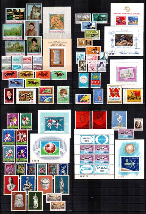 Romania 1974 AN COMPLET! LP 838 - LP 869, 68 timbre + 9 colite, MNH