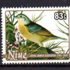 NIUE 1985, Fauna Pasari, Audubon, serie neuzata, MNH