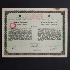 Imprumutul de consolidare din 1934 , certificat 20 franci , titlu , actiuni