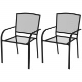 Cumpara ieftin Set de 2 scaune de grădină Outsunny, scaune de exterior stivuibil