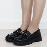 Cumpara ieftin Mocasini dama negri tip loafers cu catarama aurie 2870 04