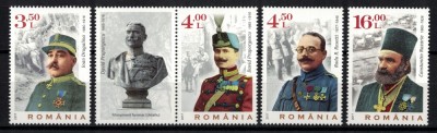 ROMANIA 2017 - Glorie eterna eroilor Primului razboi Mondial / serie completa MNH foto