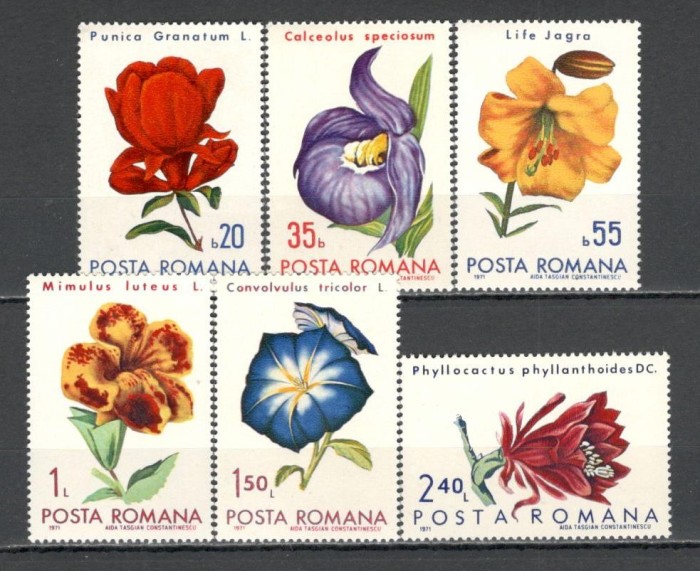 Romania.1971 Flori din Gradini Botanice YR.518