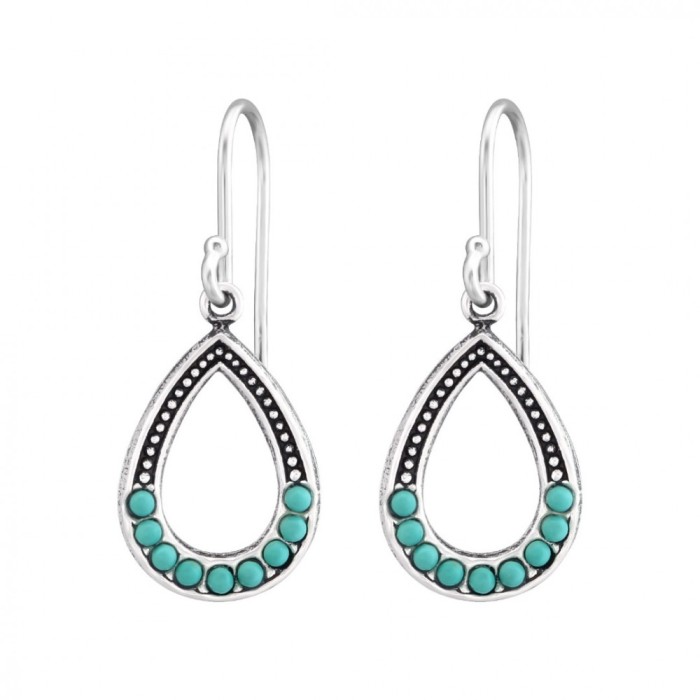 Cercei argint, Para Green Turquoise, BV36529
