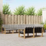 vidaXL Set de canapele de exterior cu pernă 8 pcs Alb și gri deschis 3388809