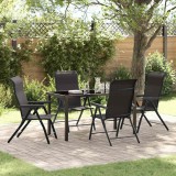 vidaXL Set de masă pentru grădină 5 pcs Negru de cafea Rattan poli