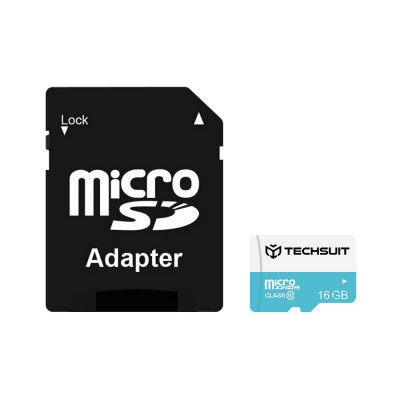 Card de Memorie MicroSDHC 16GB + Adaptor - Techsuit - Black foto