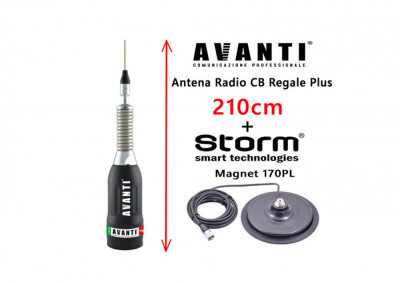 Antena Statie CB AVANTI Regale Plus 210cm + Magnet Storm 170PL foto