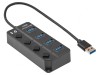 Hub USB 3.0 cu 4 Porturi și &Icirc;ntrerupător