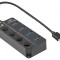Hub USB 3.0 cu 4 Porturi și &Icirc;ntrerupător
