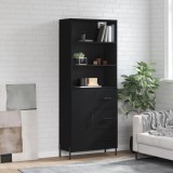 Cumpara ieftin Dulap &icirc;nalt, negru, 69,5x34x180 cm, lemn compozit