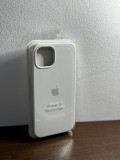 Husa originala cu logo iPhone 13 de silicon cu interior microfibra, Alb, Apple