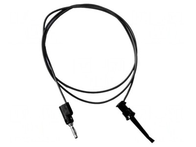 Cablu de măsurare 5A cu clips și mufă banană 4mm neagră foto