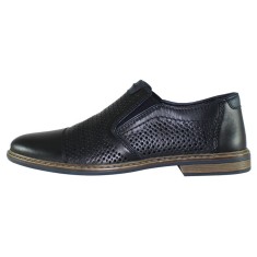 Pantofi casual barbati piele naturala - Rieker negru - Marimea 42 foto