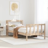 vidaXL Cadru pat fără saltea, 90x190 cm, lemn masiv de pin 3305747