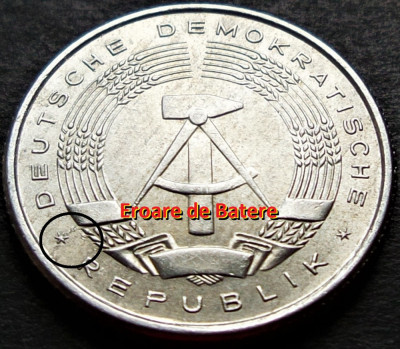 Moneda 50 PFENNIG - RD GERMANA / Germania Democrata, anul 1958 *cod 612 A eroare foto