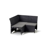 Accesoriu de colț Curver Rosalie - Grafit, Plastic rezistent la intemperii, Efect Ratan, 115x115x74cm, Mobilier Gradina