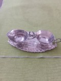 Set vintage de zaharnita si latiera cu tavita argintate