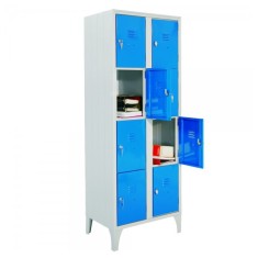 DULAP VESTIAR METALIC CU PICIOARE SI 8 compartimente 170/08, 700x500x1800 mm (LxlxH), usi color