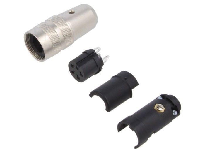 Conector M16 mamă 4 pini, lipire