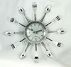 Ceas de Perete Bucatarie Kitchen Clock, Furculite si Linguri, Sticla si Polimeri