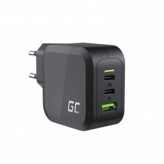 Green Cell GaN PowerGaN GaN Fast Charger 2x USB-C PD + 1x QC 3.0 65W EU