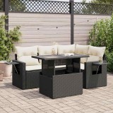 Cumpara ieftin Gossi set mobilier de gradina cu perne, 5 piese, negru, poliratan