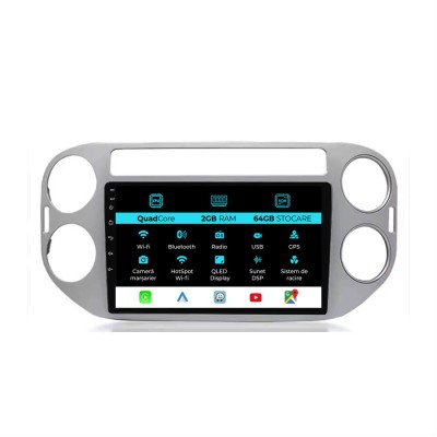 Navigatie Android Dedicata Volkswagen Tiguan (2006-2016), 9Inch, 2Gb Ram, 64Gb Stocare, Carplay foto